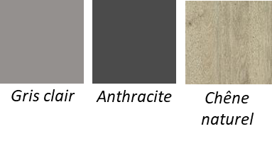 Image de finition de caisson Gris claire, Anthracite ou chêne naturel